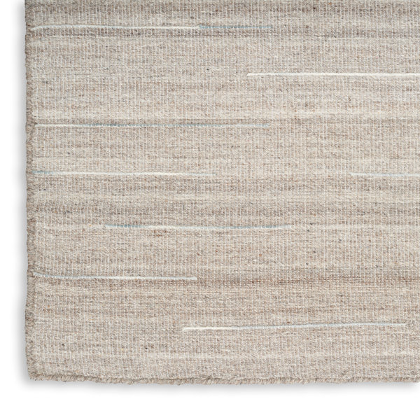 Hokku Designs Anerinda Solid Hand Loomed Wool/Cotton Area Rug in Gray